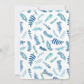 Blauwe Botanische kerstfoto en naam Feestdagenkaart (Achterkant)