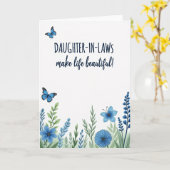 Blauwe Botanische Moederkaart Kaart (Gele Bloem)