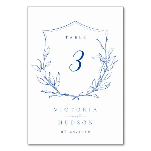 Blauwe, botanische monogram bruiloft kaart (Achterkant)