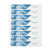 Blauwe botanische omhullende adreslabel (Vel)