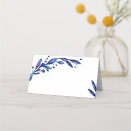 Blauwe botanische plaatskaart. Marine huwelijkssto Plaatskaartje