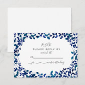 Blauwe Botanische RSVP (Voorkant / Achterkant)