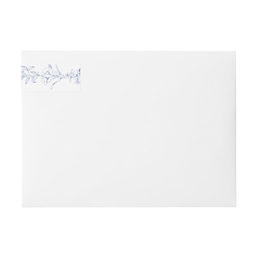 Blauwe Botanische Victoriaans Pre-Addressed Terugk (Voorkant)