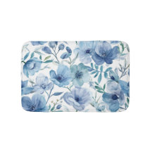 Blauwe Botanische Waterverf Bloem Tuin