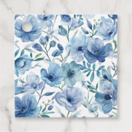 Blauwe Botanische Waterverf Bloem Tuin Bedankjes Labels