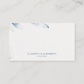 Blauwe botanische waterverf eenvoudig online RSVP Informatiekaartje (Achterkant)
