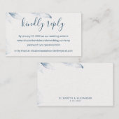 Blauwe botanische waterverf eenvoudig online RSVP Informatiekaartje (Voorkant / Achterkant)