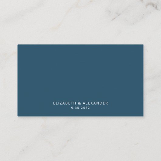 Blauwe botanische waterverf eenvoudig online RSVP Informatiekaartje (Achterkant)