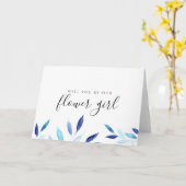 Blauwe botanische wil dat je onze Bloemenmeisje be Kaart (Gele Bloem)