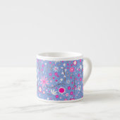  blauwe botanische wilde bloem espresso kop (Voorkant rechts)