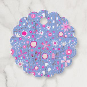  blauwe botanische wilde bloemen bedankjes labels
