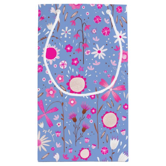  blauwe botanische wilde bloemen klein cadeauzakje (Achterkant)