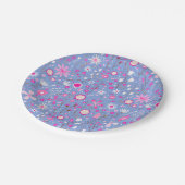  blauwe botanische wilde bloemen papieren bordje (Gekanteld)