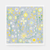  blauwe botanische wilde bloemen servet (Voorkant)