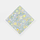  blauwe botanische wilde bloemen servet (Hoek)