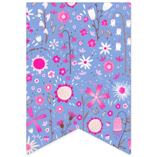 blauwe botanische wilde bloemen vlaggetjes (Tweede vlag)