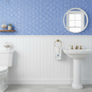 Blauwe boten behang