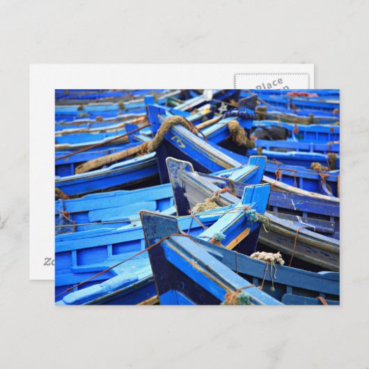 Blauwe Boten Briefkaart (Voorkant / Achterkant)