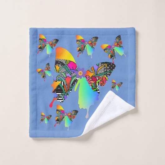 Blauwe boter bad handdoek (Wasdoekje)