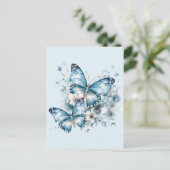 Blauwe boter feestdagenkaart (Staand voorkant)