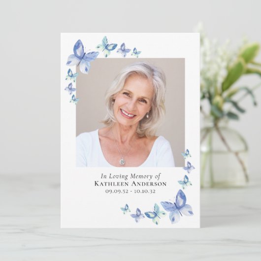 Blauwe boter | Memorial Programmakaart (Staand voorkant)