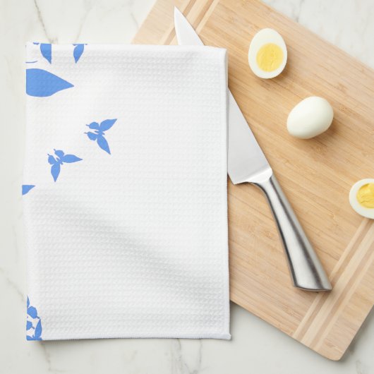 Blauwe boter theedoek (Quarter Fold)