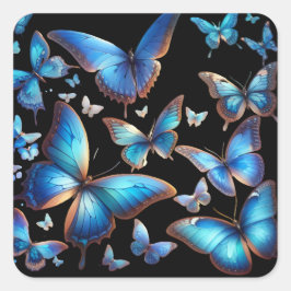 Blauwe boter vierkante sticker