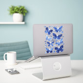 Blauwe boter Waterverf Natuur schilderen Sticker (Laptop op bureau)