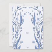 Blauwe Boterbloem Bruiloft Kaart (Achterkant)