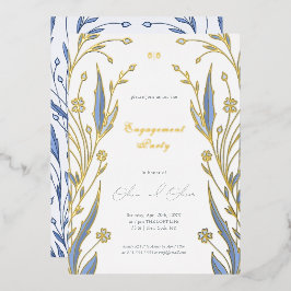 blauwe boterbloem folie uitnodiging