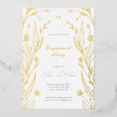 blauwe boterbloem folie uitnodiging (Voorkant)