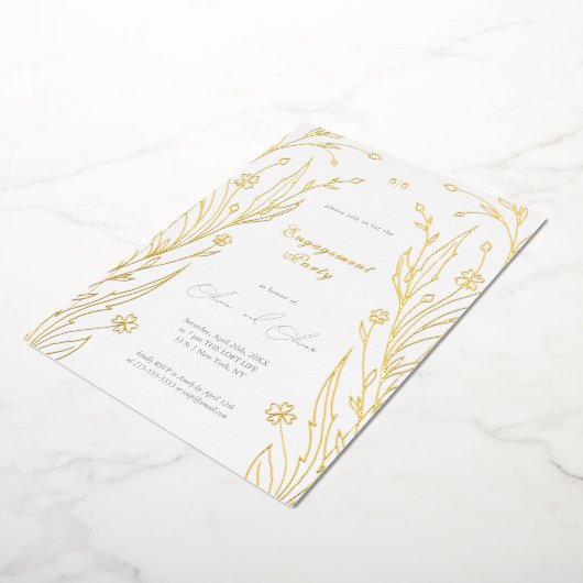 blauwe boterbloem folie uitnodiging (Gedraaid)