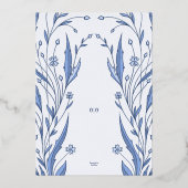 blauwe boterbloem folie uitnodiging (Achterkant)