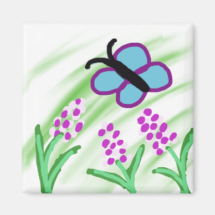 Blauwe boterbloem magneet