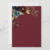 Blauwe Bourgogne Bloemenkruis Twee zijn één Christ Kaart (Achterkant)