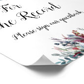 Blauwe Bourgogne Floral voor het kenteken Poster (Hoek)