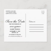 Blauwe Bourgogne Waterverf Floral Love Save the Da Aankondigingskaart (Achterkant)