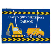 Blauwe bouw Vrachtwagen Jongens Custom Kids Verjaa Groot Cadeauzakje (Achterkant)