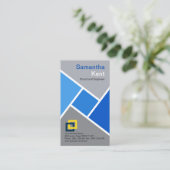 Blauwe bouwstenen Grijze cementstructuren Visitekaartje (Staand voorkant)