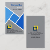 Blauwe bouwstenen Grijze cementstructuren Visitekaartje (Voorkant / Achterkant)