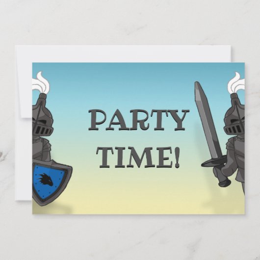 Blauwe bouwstenen Kasteel Birthday-uitnodigingen Kaart (Achterkant)