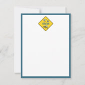 Blauwe Bouwtrucks & Bouwterrein Thema Patroon Kind Notitiekaartje (Voorkant)