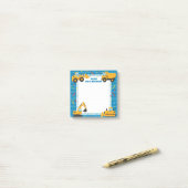Blauwe Bouwtrucks Gepersonaliseerde Mitzvah Post-it® Notes (Op bureau)