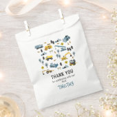 Blauwe Bouwvrachtwagens & Site Verjaardagsfeestje Bedankzakje (Geknipt)