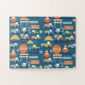 Blauwe bouwwagen, peuter-party cadeau kind legpuzzel (Horizontaal)