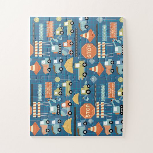 Blauwe bouwwagen, peuter-party cadeau kind legpuzzel (Verticaal)