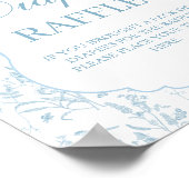 Blauwe Bow Baby shower Jongen Luier teken Poster (Hoek)