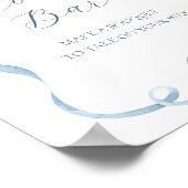 Blauwe Bow Bloem Boeket Bar Teken Poster (Hoek)