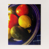 Blauwe Bowl van fruitpuzzels Legpuzzel (Verticaal)