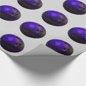 Blauwe Bowling Bal Aanpassen Cadeaupapier (Hoek)